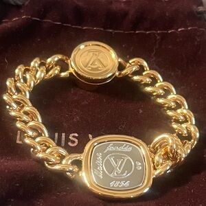 Louis Vuitton Gold and Silver Chain Bracelet